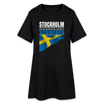 Stockholm - Robe T-shirt Femme - noir - Devant