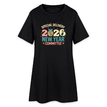 Comité Disco du Nouvel An 2020 - Robe T-shirt Femme - noir - Devant