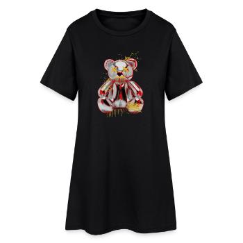 Design artistique punk Teddy Graffiti - Robe T-shirt Femme - noir - Devant