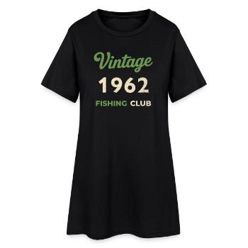 Millésime 1962 – Année de naissance rétro du club de pêche - Robe T-shirt Femme - noir - Devant
