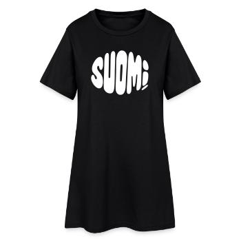 Suomi - Lettrage Finlande - Robe T-shirt Femme - noir - Devant