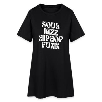 Typographie Soul Jazz HipHop Funk - Robe T-shirt Femme - noir - Devant