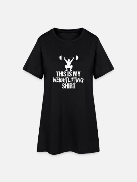 This Is My Weightlifting Shirt Fitness Gym Lifter - Women’s T-Shirt Dress - black