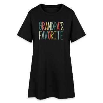 Petit-enfant préféré Drôle de grand-père préféré - Robe T-shirt Femme - noir - Devant