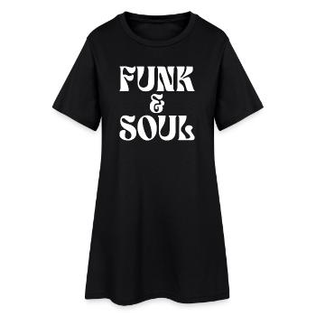 Funk & Souls : Typographie des grooves rétro - Robe T-shirt Femme - noir - Devant