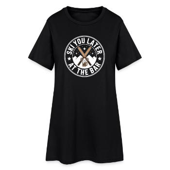 Skier plus tard au bar après ski bar - Robe T-shirt Femme - noir - Devant