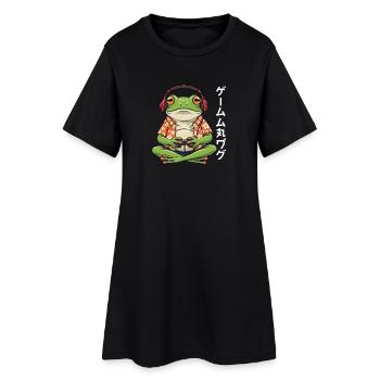 Grenouille gamer hawaïenne - Robe T-shirt Femme - noir - Devant