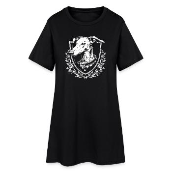 Hund Emblem mit Lorbeer - Frauen T-Shirt-Kleid - Schwarz - Vorne