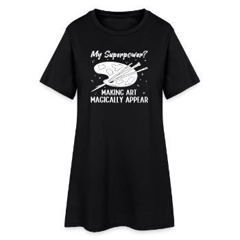 Funny Artist Painter Superpower Making Art Gift - Frauen T-Shirt-Kleid - Schwarz - Vorne