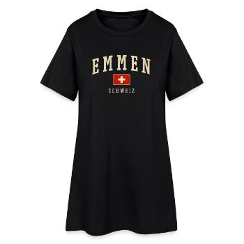 Emmen Suisse, motif avec drapeau - Robe T-shirt Femme - noir - Devant