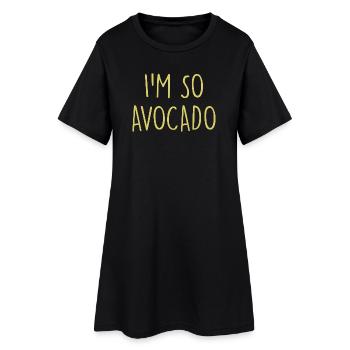Avocado  - Frauen T-Shirt-Kleid - Schwarz - Vorne