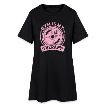 Gym is my therapy - Women’s T-Shirt Dress - black - Front