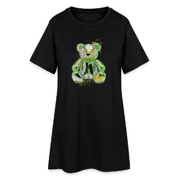 Graffiti Teddybär Rebellion Urban Art - Frauen T-Shirt-Kleid - Schwarz - Vorne