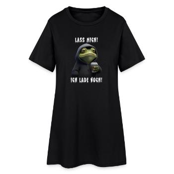 Laisse-moi partir! Je charge encore ! – Humour de grenouille fatiguée - Robe T-shirt Femme - noir - Devant