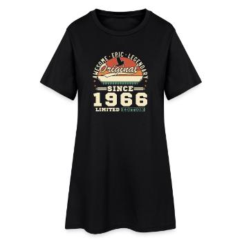 1966 Vintage Rétro Cadeau D'anniversaire - Robe T-shirt Femme - noir - Devant