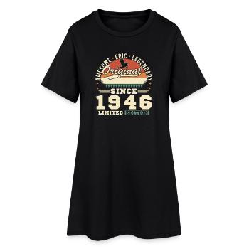1946 Vintage Retro Geburtstagsgeschenk - Frauen T-Shirt-Kleid - Schwarz - Vorne