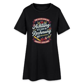 Attention : Maintenant, le calcul fonctionne - Robe T-shirt Femme - noir - Devant