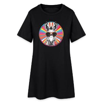 Sunglasses donkey in the rainbow - Women’s T-Shirt Dress - black - Front