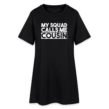 Design assorti de la réunion de famille Cousin Crew - Robe T-shirt Femme - noir - Devant