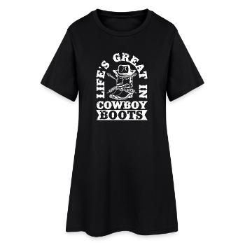 Rodeo Horse Riding Great Cowboy Boots Cowboy - Frauen T-Shirt-Kleid - Schwarz - Vorne