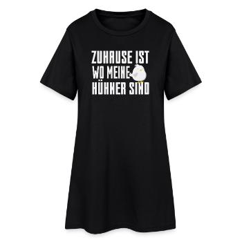 Chez moi où sont mes poules - Robe T-shirt Femme - noir - Devant