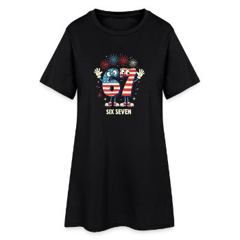 US Flag 67 Memes Six Seven - Robe T-shirt Femme - noir - Devant