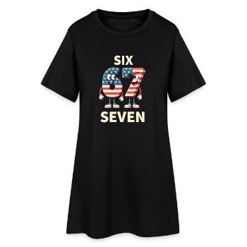 US Flag 67 Memes Six Seven - Frauen T-Shirt-Kleid - Schwarz - Vorne