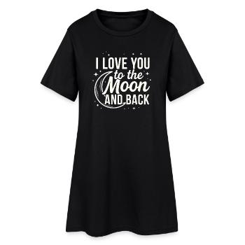 Je t’aime jusqu’à la lune et retour Citation romantique - Robe T-shirt Femme - noir - Devant