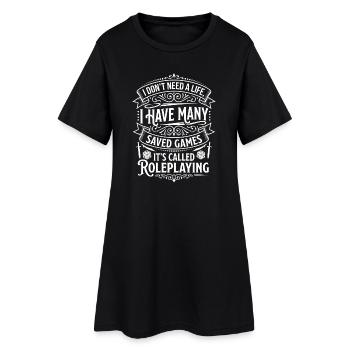 Parties sauvegardées : humour de jeu de rôle - Robe T-shirt Femme - noir - Devant
