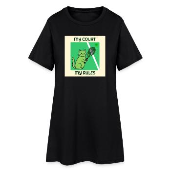 Joueur de tennis chat - Robe T-shirt Femme - noir - Devant