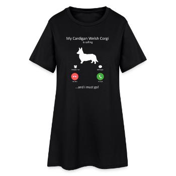 Mon corgi gallois cardigan appelle le chien drôle de maman - Robe T-shirt Femme - noir - Devant