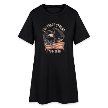 250 Jahre stark 1776–2026 - Frauen T-Shirt-Kleid - Schwarz - Vorne