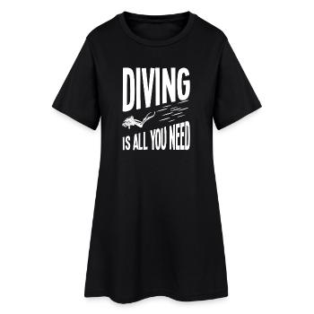 Diving is all you need - Women’s T-Shirt Dress - black - Front