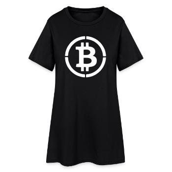 Bitcoin Logo B-Symbol Stencil Vektor - Frauen T-Shirt-Kleid - Schwarz - Vorne