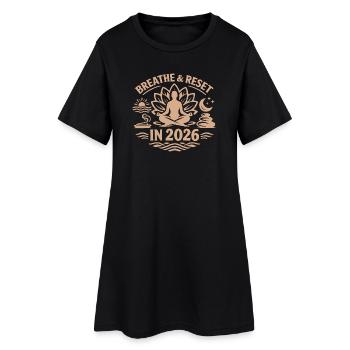 Atmung und Neustart | gute Vorsätze 2026 - Frauen T-Shirt-Kleid - Schwarz - Vorne