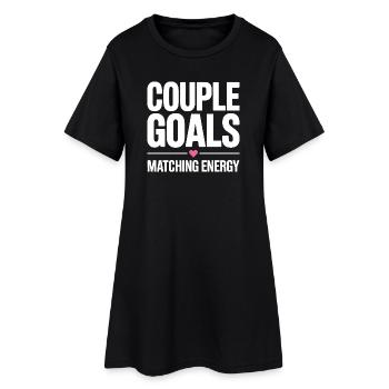 Quelques objectifs. Énergie correspondante. Dicton romantique - Robe T-shirt Femme - noir - Devant