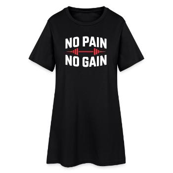 Pas de douleur, pas de gain – Dicton classique de la salle de sport - Robe T-shirt Femme - noir - Devant