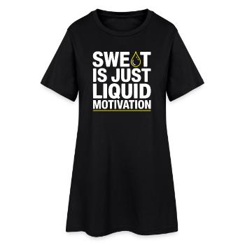 La sueur, c’est juste de la motivation liquide – Diction de la salle de sport - Robe T-shirt Femme - noir - Devant