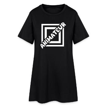 Animateur de poste - Robe T-shirt Femme - noir - Devant