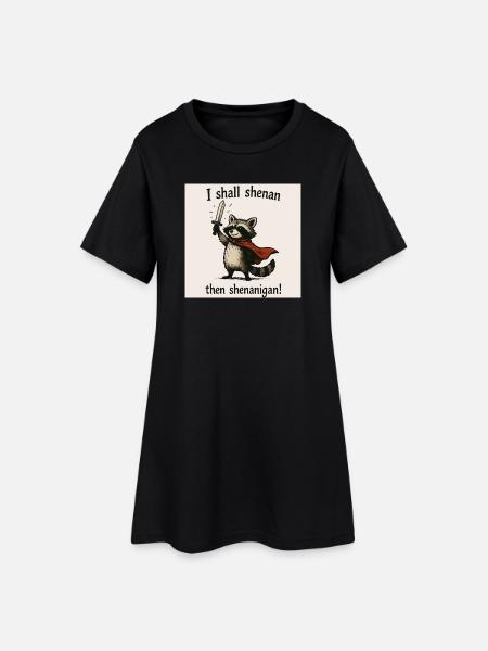 Raccoon Hero Shenanigan - Women’s T-Shirt Dress - black