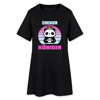 Zocker Königin gamerin - Frauen T-Shirt-Kleid - Schwarz - Vorne