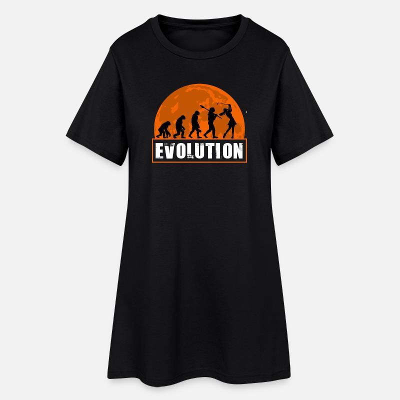 Évolution du golf, fille golfeuse Joueuse de golf cadeau - Robe T-shirt Femme - noir