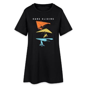 Gleitschirm Gleitschirmfliegen Gleitschirmflieger - Frauen T-Shirt-Kleid - Schwarz - Vorne