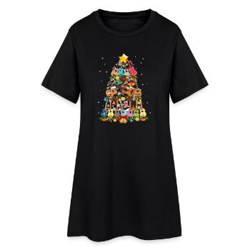 Ukulélé hawaïen Uke Christmas - Robe T-shirt Femme - noir - Devant