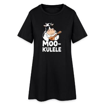 Hawaiian Ukulele Uke Cow Pun - Frauen T-Shirt-Kleid - Schwarz - Vorne