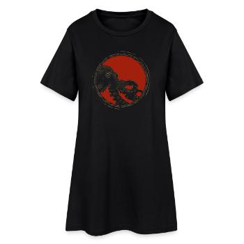 Red Circle Ink Octopus Vintage - Women’s T-Shirt Dress - black - Front