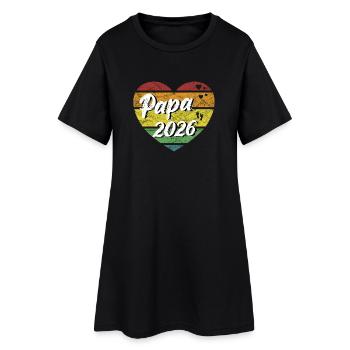 Papa 2026 Papa 2026 Futur papa vintage rétro - Robe T-shirt Femme - noir - Devant