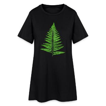 Fougère foliaire - Plantes botaniques - Robe T-shirt Femme - noir - Devant