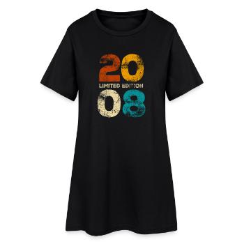 Limited Edition 2008 Retro Birthday Gift - Women’s T-Shirt Dress - black - Front