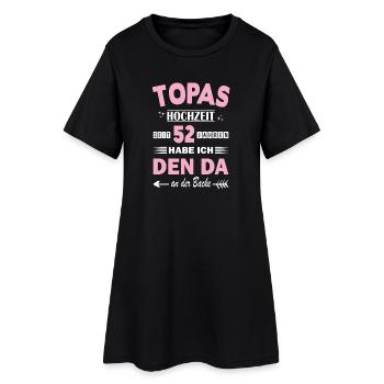 52 ans de relation Anniversaire de mariage - Robe T-shirt Femme - noir - Devant